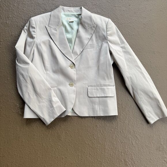 Michael Kors Jackets & Blazers - Michael Kors Cotton Blend Sz 14 Quiet Luxury Beige Blazer Coastal Grandma Chic